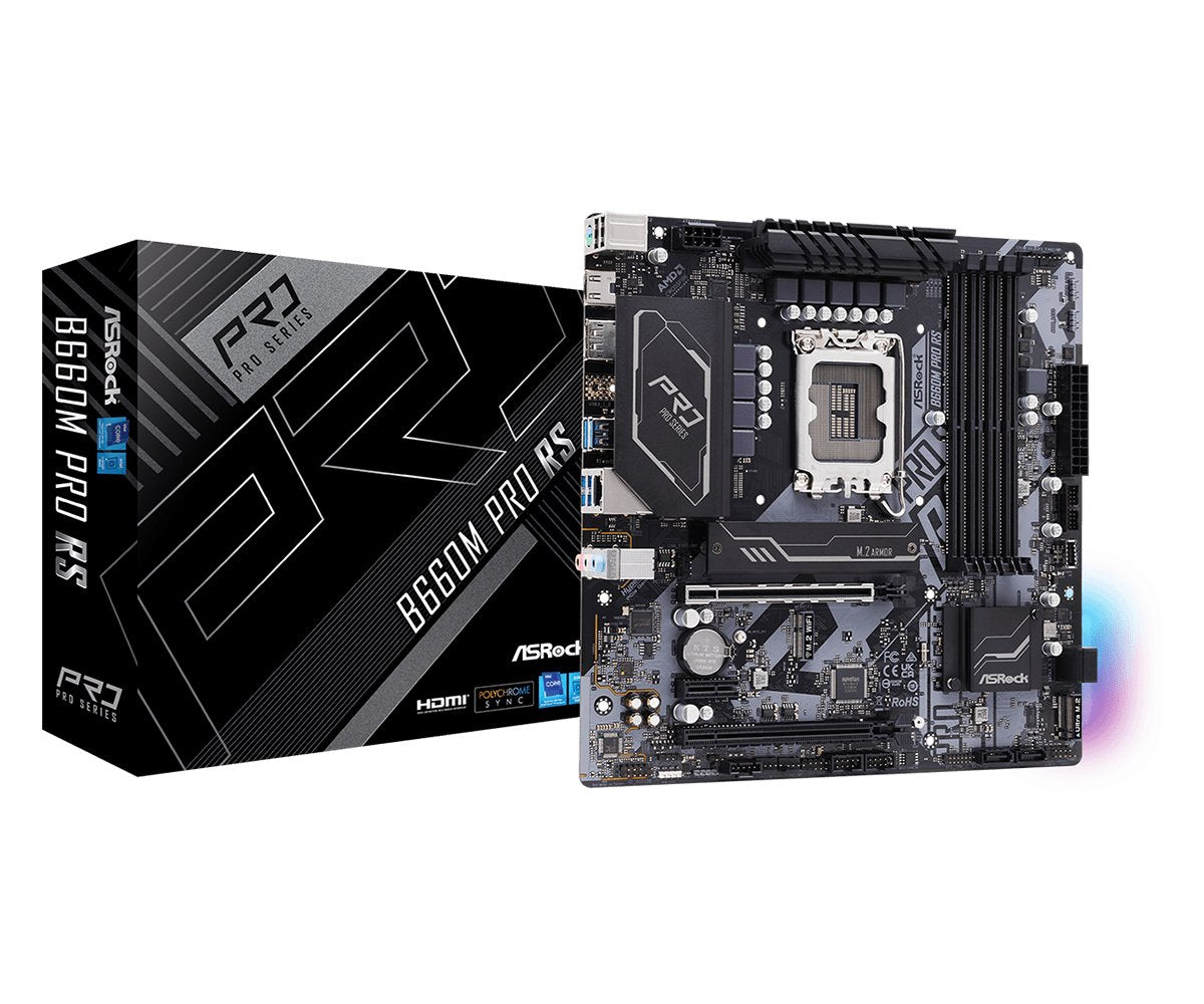 Placa Base Asrock B660m Pro Rs Lga1700 4x Ddr4 Dimm Hdmi Dp 1xpcie 5.0 X16 1xpcie 4.0 X16 1xpcie 3.0 X1