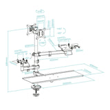 Soporte De Mesa Para Tpv 2 Monitores Tooq Tqpm0003 Giratorio Inclinable Rotatorio Hasta 9kg