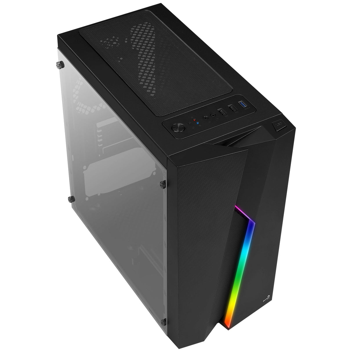 Caja Pc Aerocool Minitorre Bolt Mini Usb 3.0 / Usb 2.0 Audio/Microfono  Soporta Gpu Hasta 158mm Lateral Transparente Micro/Mini Itx
