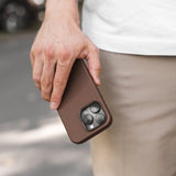 Woodcessories Bio Leather Funda Magsafe Iphone 15 Plus Marrón