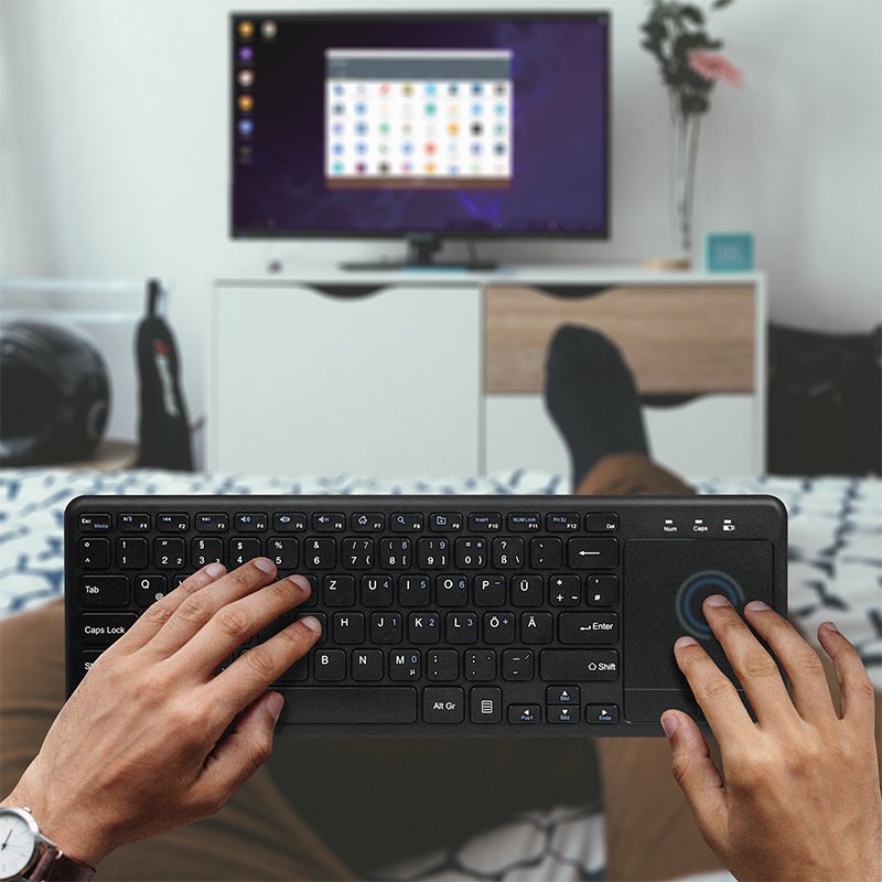 Teclado Aleman Logilink Id0188 Rf Inalámbrico Touchpad Qwertz Negro