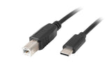 Cable Lanberg Usb-C -> Usb-B M / M 2.0 3m Negro Ca-Usba-13cc-0030-Bk
