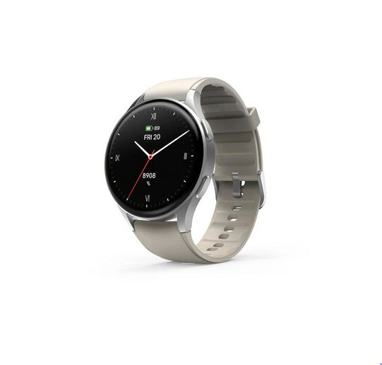 Smartwatch Hama 8900, Gps, Amoled 1.3, Srebrna Koperta, Bezowy Pasek Silikonowy
