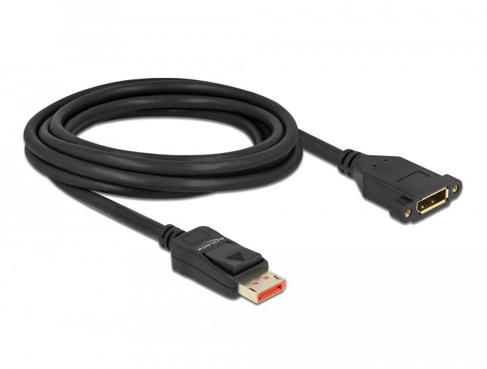 Delock Displayport Cable De Extensión Para Instalación 8k 60 Hz 3 M