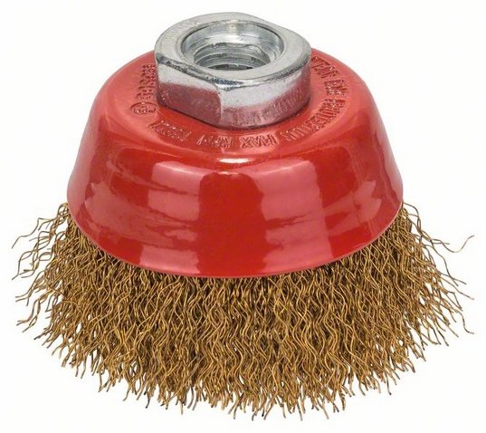 Cepillo De Copa Bosch Professional Clean For Metal, Ø 70 Mm, Alambre De Acero Latonado De 0,3 Mm, M14, Para Amoladoras Angulares 1608614020