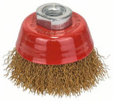 Cepillo De Copa Bosch Professional Clean For Metal, Ø 70 Mm, Alambre De Acero Latonado De 0,3 Mm, M14, Para Amoladoras Angulares 1608614020