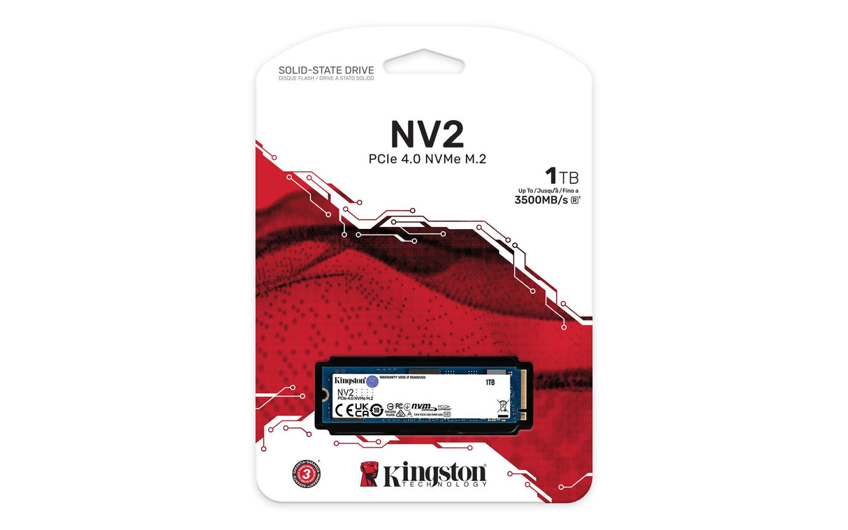 Disco Ssd Kingston Nv2 M.2 1tb Pcie G4x4 2280 Rw: 3500/2100mb/S, 320tbw Nvme