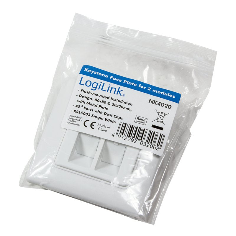 Logilink Nk4020 Toma 2 X Rj-45 Keystone Blanco Blanco