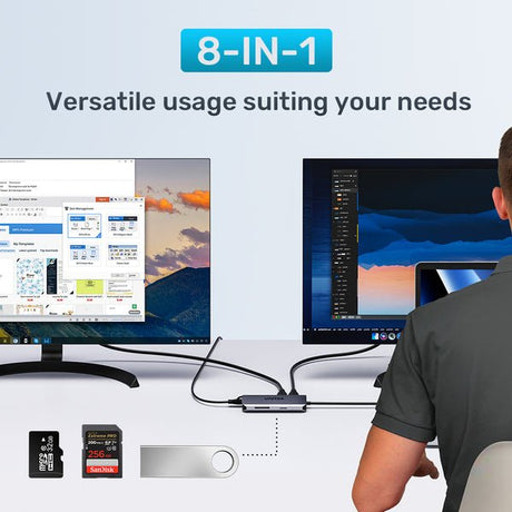 EAN 4894160052254 - UNITEK D1122A01 hub de interfaz 2 x USB 3.2 Gen 2 (3.1 Gen 2) Type-C 1000 Mbit/s Gris imagen 3