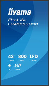 Iiyama Prolite Lh4366uhsb-B1ag - 108 Cm (42.5")