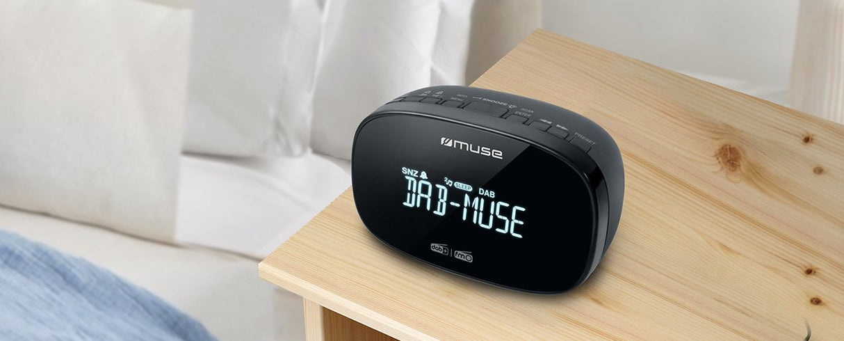 Muse Dab+ Fm Dual Alarma Clock Radio M-150 Cdb Negro