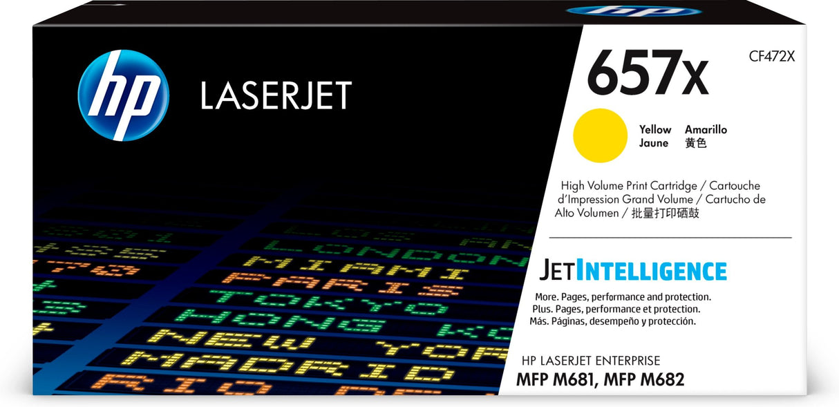 EAN 0889894325518 - HP 657X High Yield Yellow Original LaserJet Toner Cartridge cartucho de tóner 1 pieza(s) imagen 1