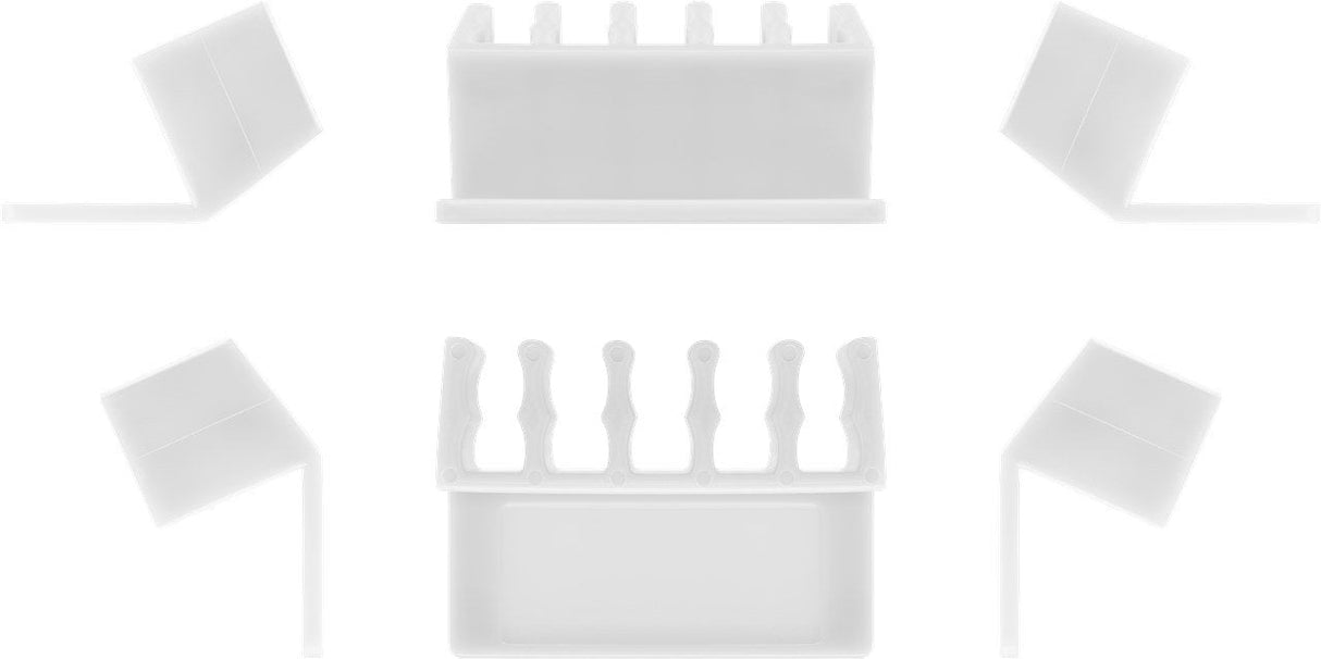 Juego De 2 Piezas Para Organizar Y Sujetar Cables, Extraíble, Gestión De Cables 5 Ranuras, Blanco, Blister