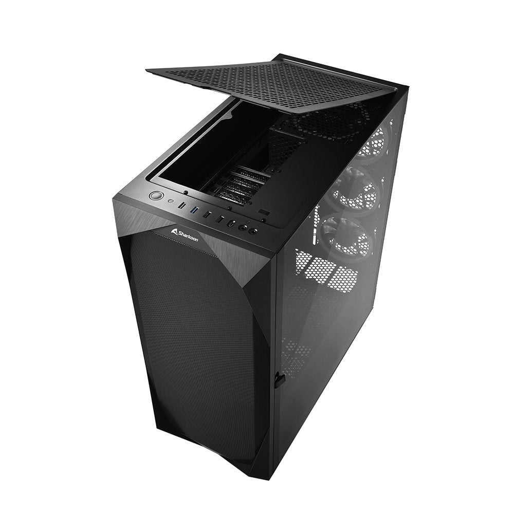 Caja Pc Sharkoon Rev300 2xusb3.0 Rgb Sin Fuente Negro