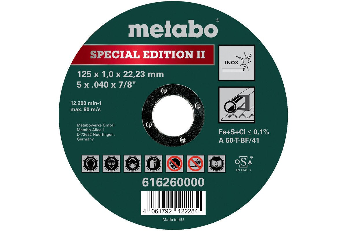 Metabo Special Edition Ii 125x 1,0x22,23 Mm Inox