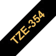 EAN 0012502625872 - Brother TZE-354 cinta para impresora de etiquetas Oro sobre negro imagen 1