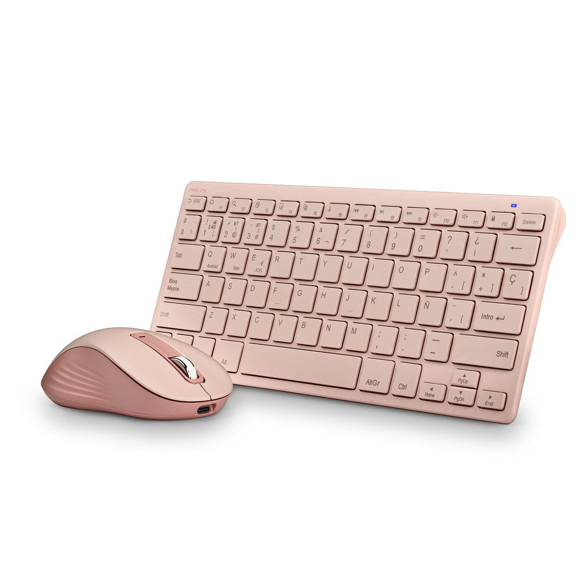 Teclado Y Ratón Inalámbricos Ngs Fantasy Kit Rosa Frances