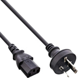 Cable De Alimentación Inline, Australia A 3 Pines Iec C13, Negro, 0,5 M