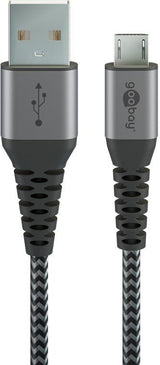 Cable Goobay Usb 2.0, Conector Usb-A > Conector Micro-Usb Gris/Plateado, 1 Metro, 49282