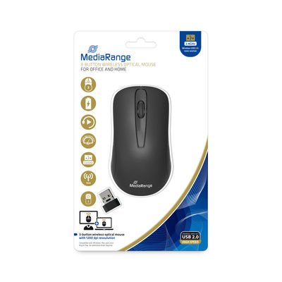 Mediarange Raton Wireless 3 Tasten Schwarz