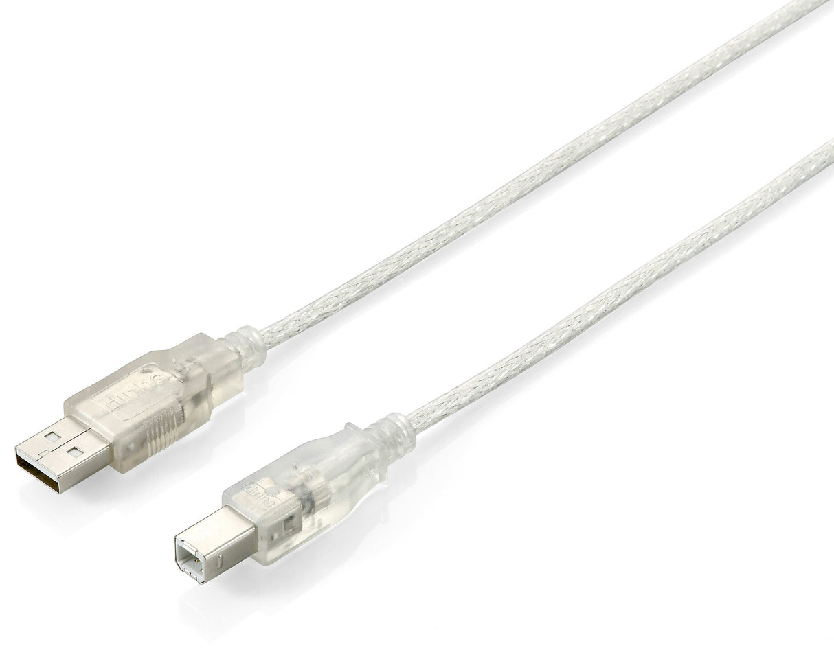EAN 4015867117231 - Equip 128653 cable USB USB 2.0 1 m USB A USB B Plata, Transparente imagen 1