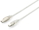 Equip 128652 Cable Usb 5 M 2.0 Usb A Usb B Plata, Transparente