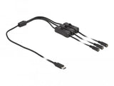 Delock Cable Usb Type-C Stecker Zu 3 X Dc 5,5 X 2,1 Mm Buchse Mit Schalter 1 M