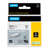 Dymo Rhino Cinta  Id1-24, Negro Sobre Blanco 24mmx1´5m, Tubo Termorretractil - 1805443