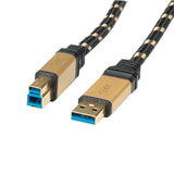 EAN 7611990195572 - ROLINE 11.02.8903 cable USB USB 3.2 Gen 1 (3.1 Gen 1) 3 m USB A USB B Negro, Oro imagen 2