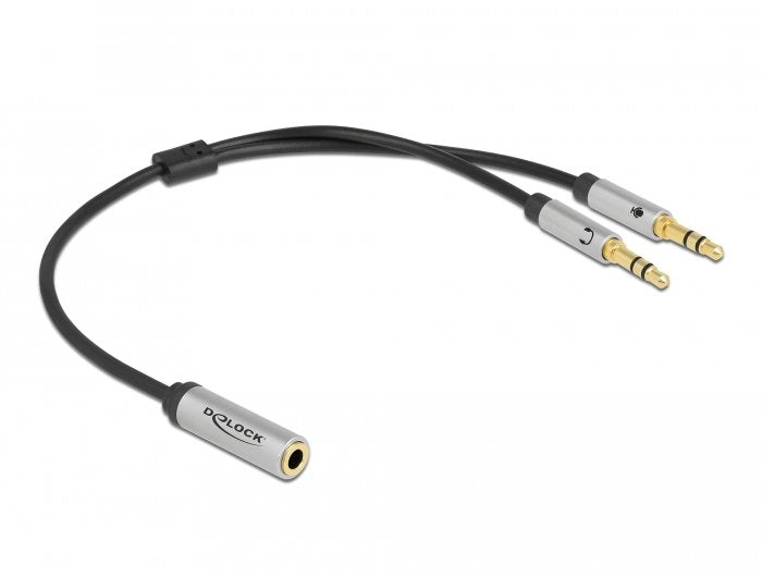 Delock Adaptador 1 X 3,5 Mm 4 Pin ->   2 X 3,5 Mm 3 Pin Macho