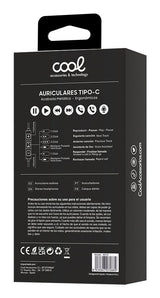 Auriculares Boton Micro Cool Stereo Tipo-C Silver