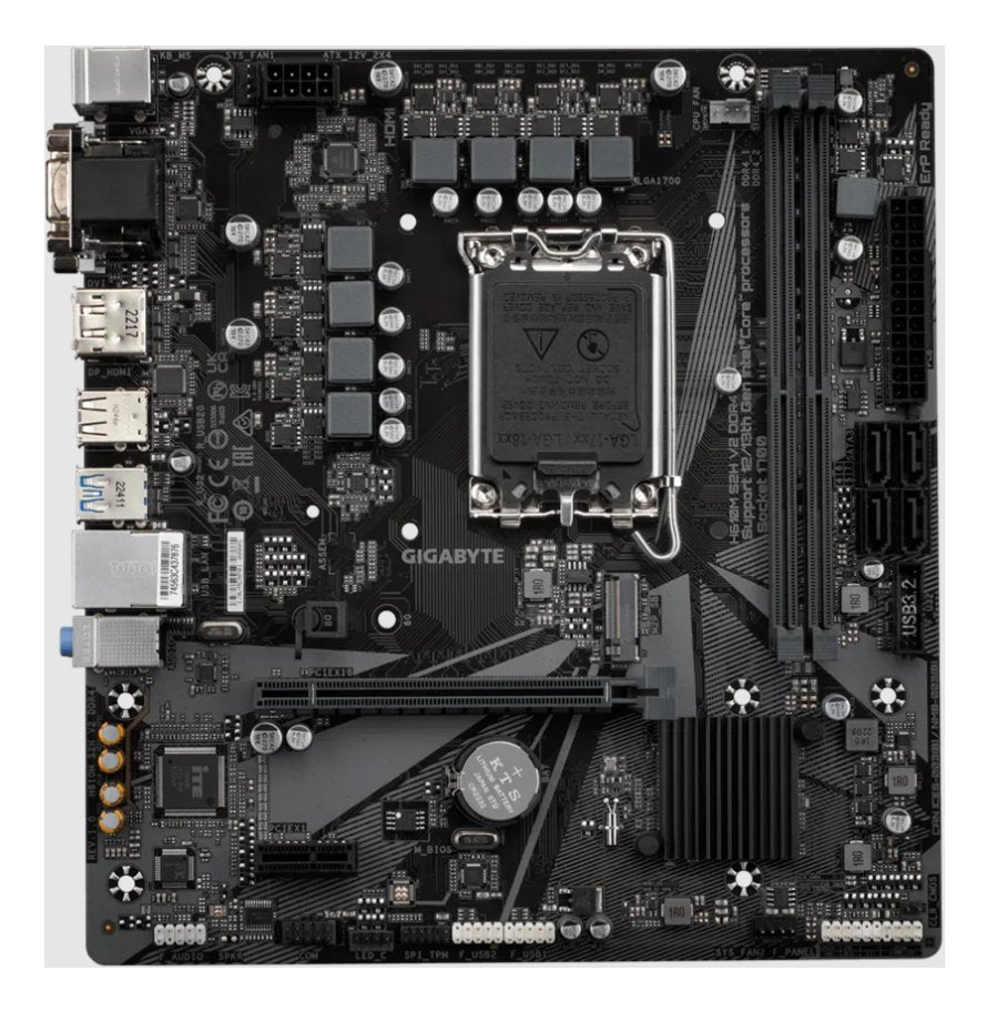 Placa Base H610m S2h V2 Ddr4 Gigabyte Lga1700 No Sata M2  1xhdmi, 1xd-Sub, 1xdp, 1xdvi-D/ Matx
