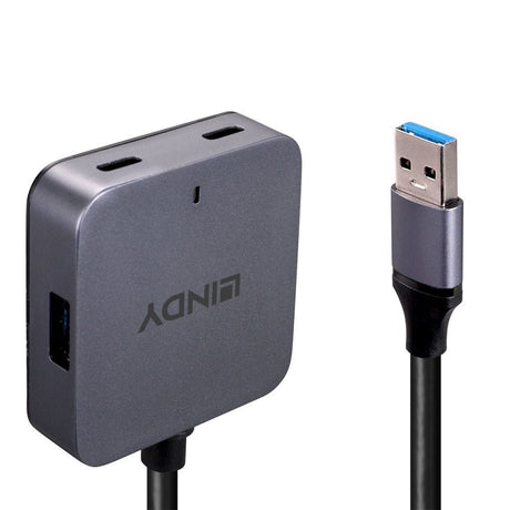 EAN 4002888433884 - Lindy 43388 hub de interfaz USB 3.2 Gen 1 (3.1 Gen 1) Type-A 5000 Mbit/s Negro, Gris imagen 4