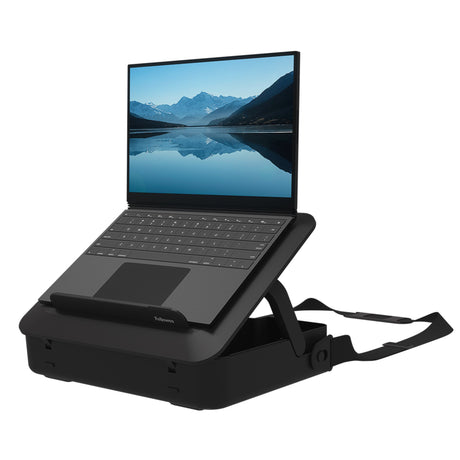 EAN 0043859794867 - Fellowes BREYTA LAPTOP STAND CARRY CASE BLACK 35,6 cm (14") Funda protectora rígida Negro imagen 1