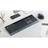 Rapoo Cableloses Ultraflaches Multi-Mode-Deskset 9900m Qwertz Keyboard + Mouse Black