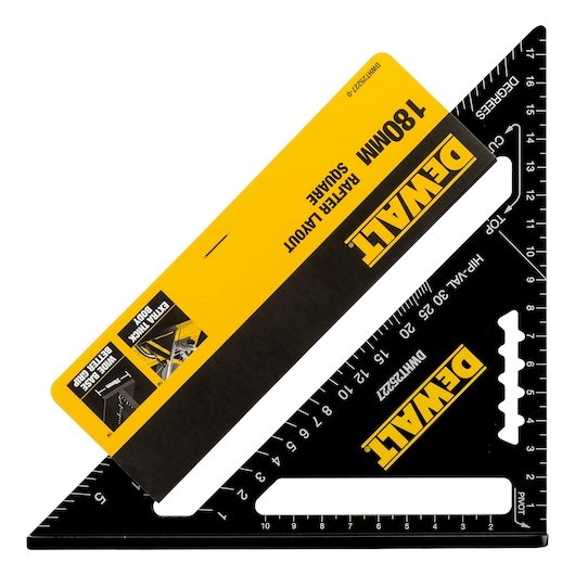 Escuadra De Tope Dewalt Speed ??Square, 18 Cm, Transportador Negro Dwht25227-0