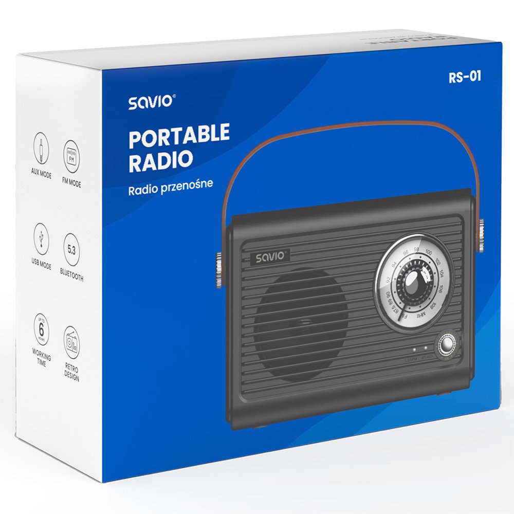 EAN 5901986049647 - Savio RS-01 radio Portátil Analógica Negro imagen 14