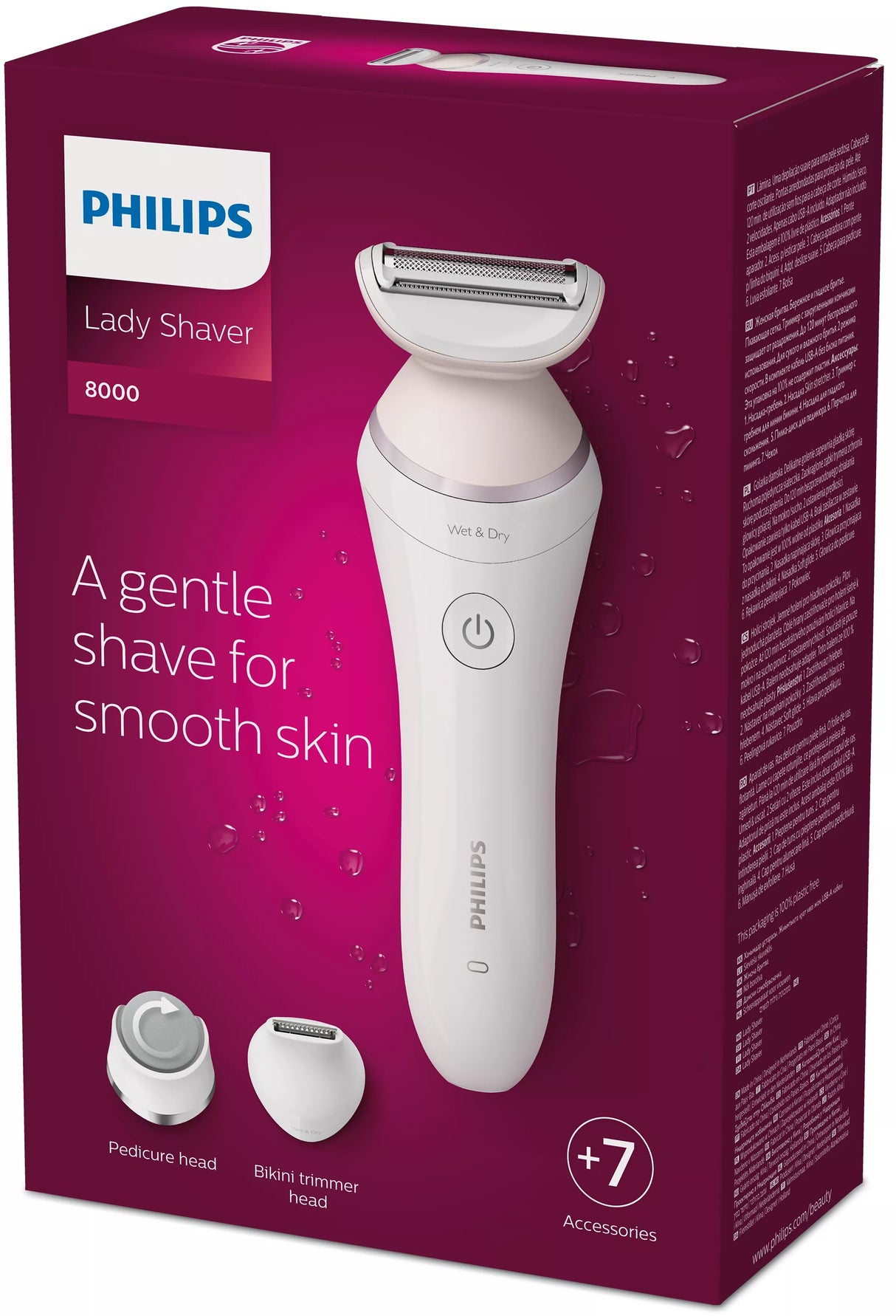 EAN 8710103998440 - Philips BRL176/00 maquinilla de afeitar para mujer 1 cabezal(es) Rosa, Blanco imagen 1