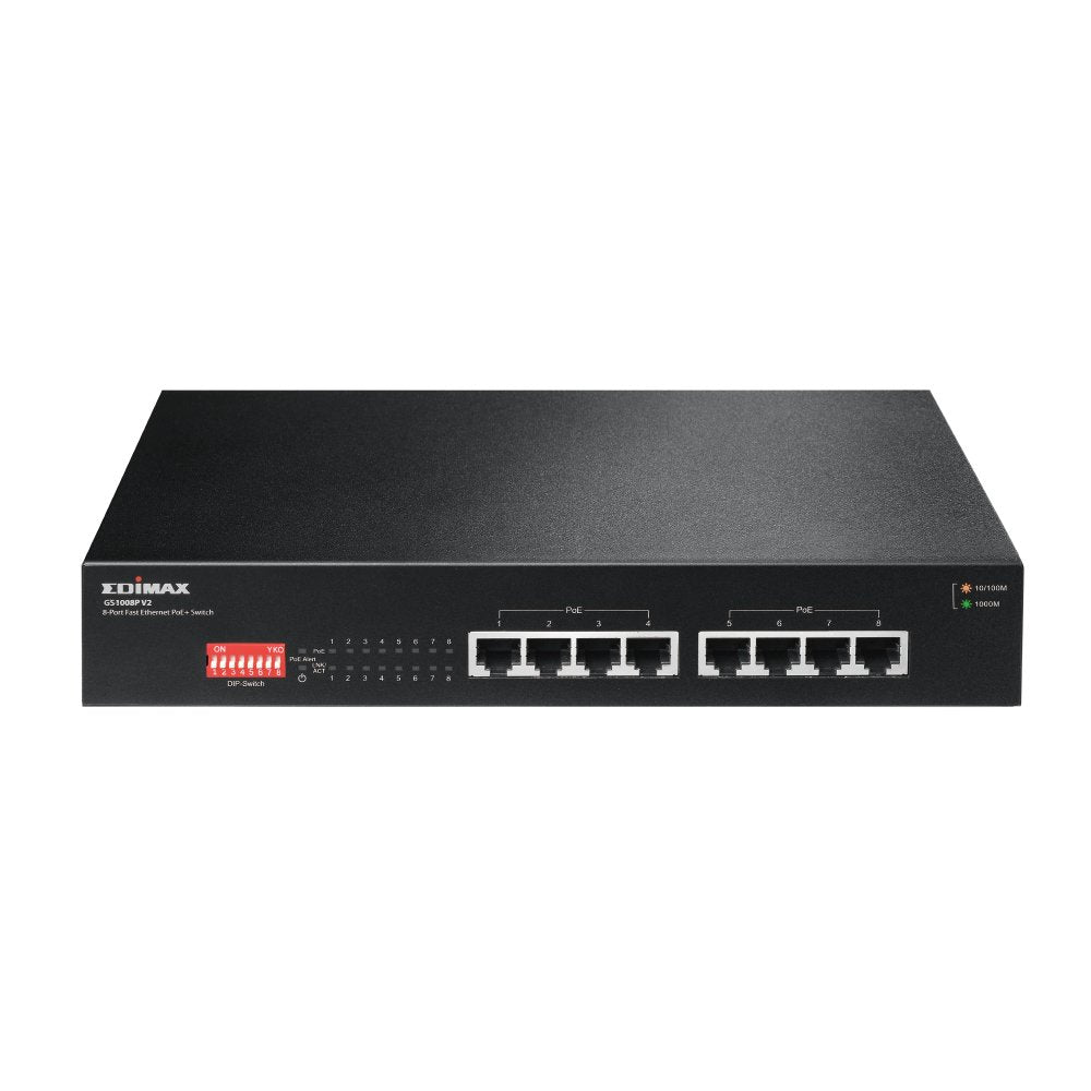 Hub Switch 8 Ptos 10/100/1000 Edimax Gs-1008p V2 Gigabit/Poe/Dip Switch Gs-1008p V2