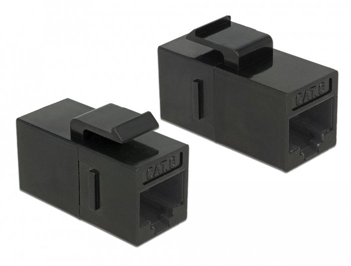 Keystone Modul Rj45 Buchse > Rj45 Buchse Cat.6 Utp Schwarz 25 Stück