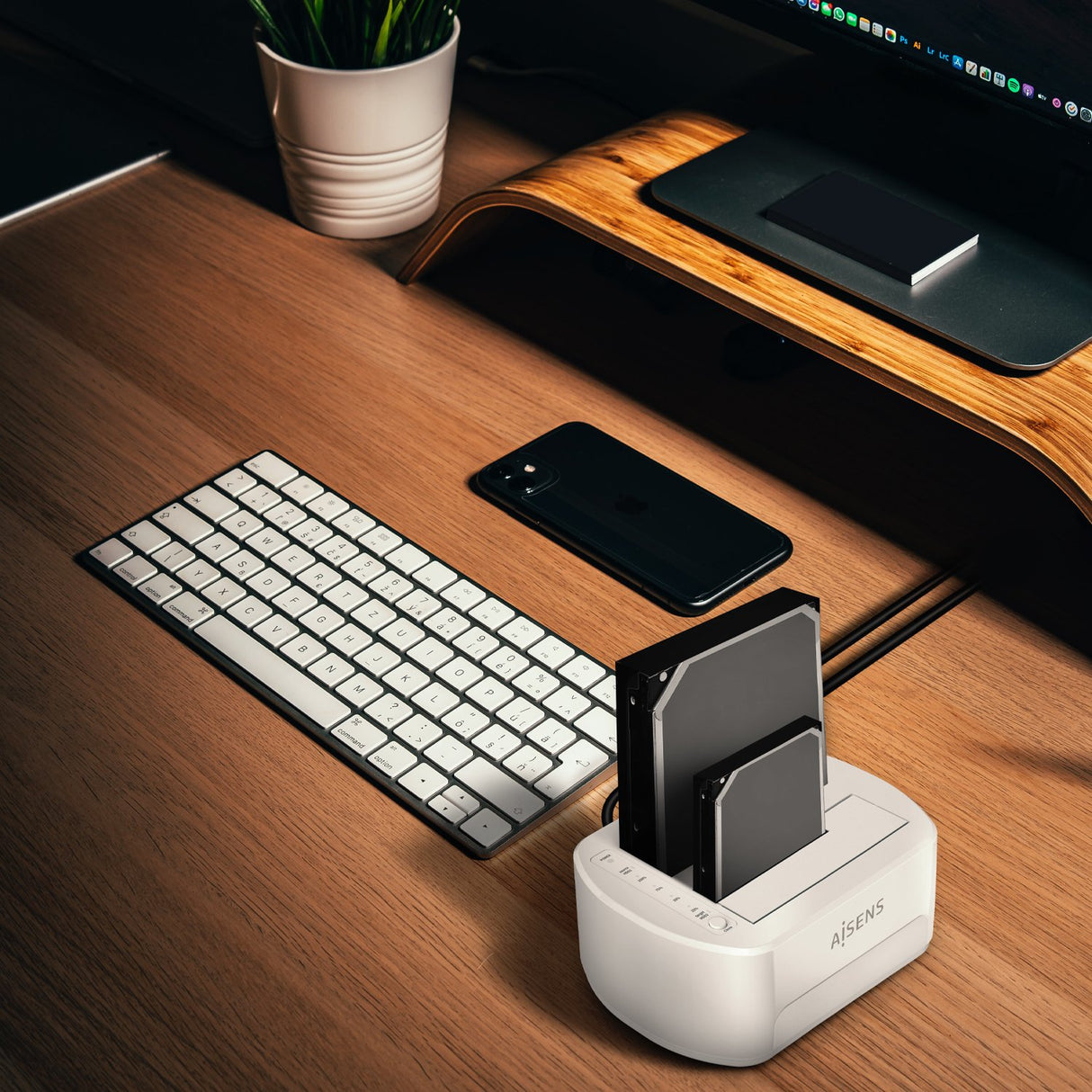 EAN 8436574707915 - AISENS ASDS-D02W base de conexión para disco duro USB 3.2 Gen 1 (3.1 Gen 1) Type-B Blanco imagen 6