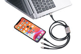 Troika Dreizack Pro Cable Usb 1,2 M Usb C Usb C/Micro Usb-A/Lightning Negro, Gris