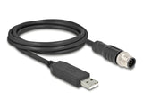Delock 64257 Cable De Conexión Serie M12 Con Chipset Ftdi, Usb 2.0 Tipo-A Macho A M12 Rs-232 Macho Codificación A 8 Pines 1,8 M Negro