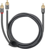 Cable 10,0m 1xrca M A 2xrca Macho Subwoofer Flexiplus Nylon Goobay