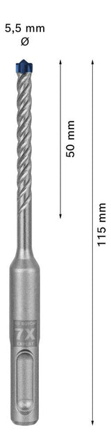 Broca Bosch Professional Expert Percutor Sds-Plus-7x, Ø 5,5 Mm, Longitud Útil 50 Mm 2608900065