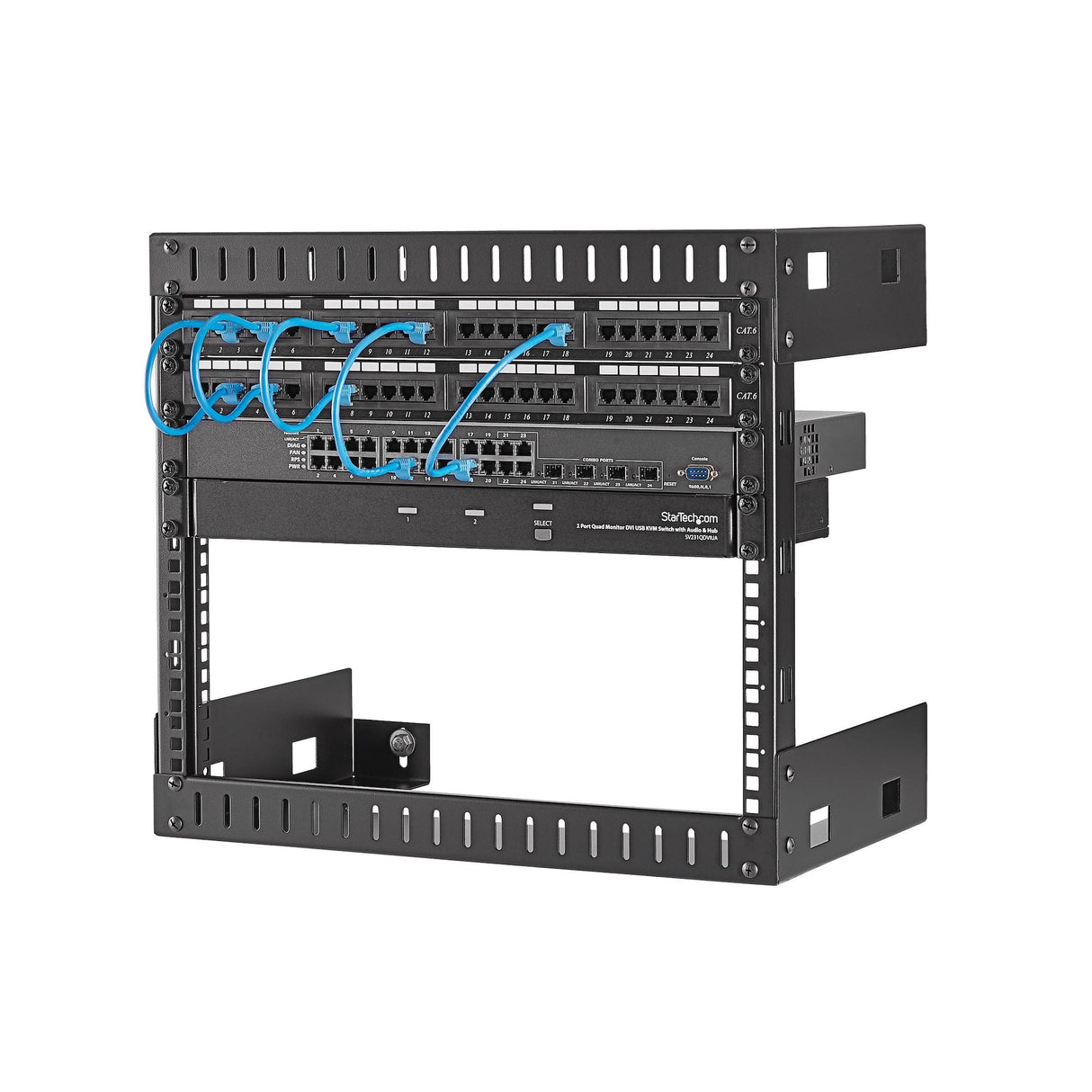 EAN 0065030834148 - StarTech.com RK812WALLO armario rack Bastidor de pared Negro imagen 2