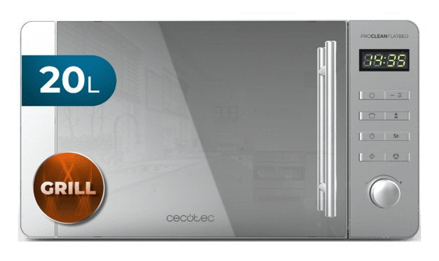 Cecotec Proclean 5120 Flatbed Mirror Gris Microondas Con Grill Encimera 20 L 700 W