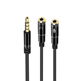 Ewent Ec1641 Cable De Audio 0,3 M 3,5mm 2 X 3,5mm Negro Ewent Cable Adaptador Audio Jack 3.5/M 4pines - 2xjack 3.5/H 3pines, Negro, 0.30m
