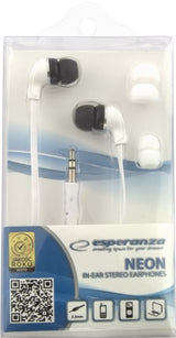 Auriculares Esperanza Eh147w Neon - Audio Stereo Earphones White