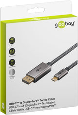 EAN 4040849757075 - Goobay 75707 adaptador de cable de vídeo 1 m USB Tipo C DisplayPort Negro, Plata imagen 3